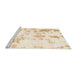 Sideview of Machine Washable Abstract Bisque Beige Rug, wshabs784