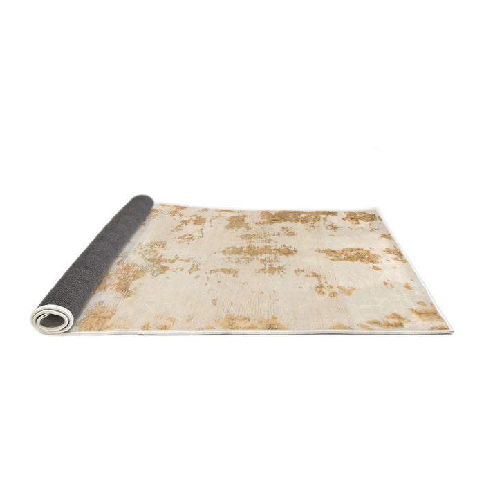 Sideview of Abstract Bisque Beige Modern Rug, abs784