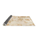 Sideview of Abstract Bisque Beige Modern Rug, abs784