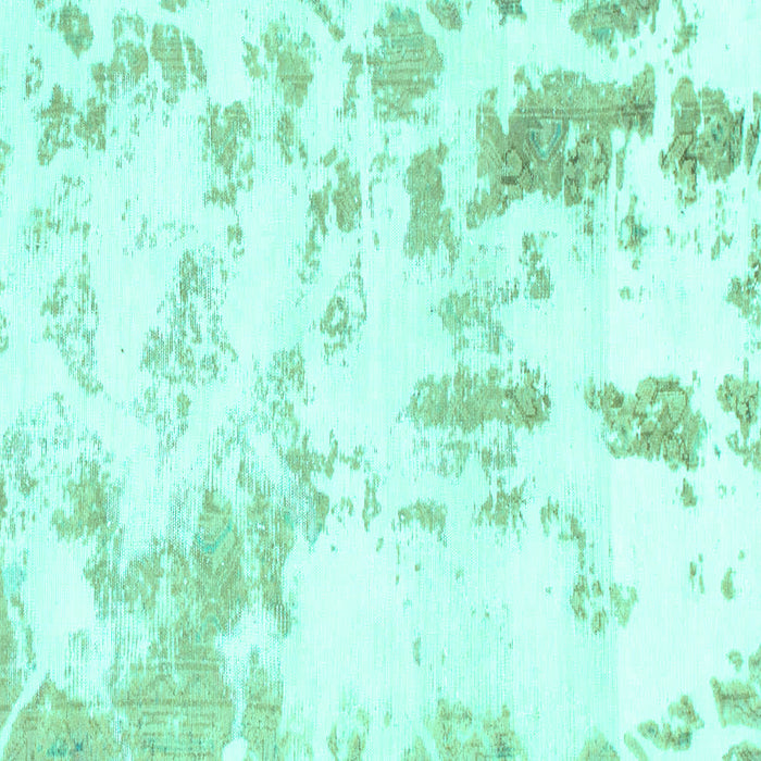 Square Machine Washable Abstract Turquoise Modern Area Rugs, wshabs784turq