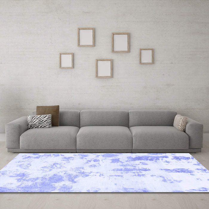 Machine Washable Abstract Blue Modern Rug in a Living Room, wshabs784blu