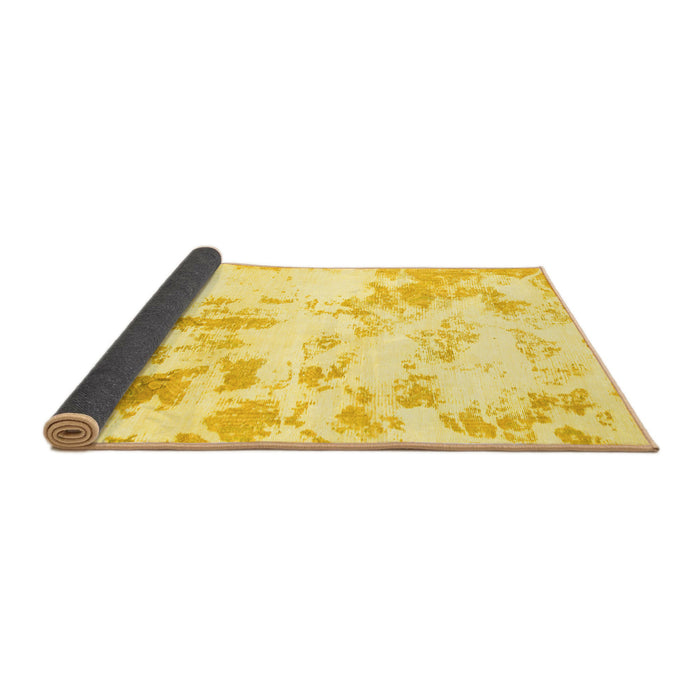 Sideview of Abstract Yellow Modern Rug, abs784yw