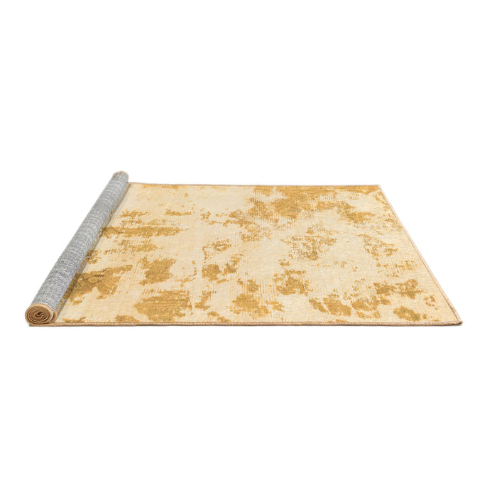 Sideview of Machine Washable Abstract Brown Modern Rug, wshabs784brn