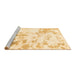 Sideview of Machine Washable Abstract Brown Modern Rug, wshabs784brn