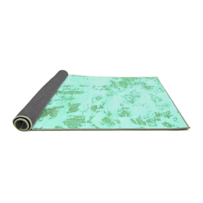 Sideview of Abstract Turquoise Modern Rug, abs784turq