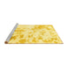 Sideview of Machine Washable Abstract Yellow Modern Rug, wshabs784yw