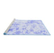 Sideview of Machine Washable Abstract Blue Modern Rug, wshabs784blu