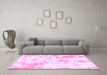 Machine Washable Abstract Pink Modern Rug in a Living Room, wshabs784pnk