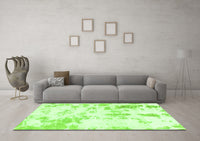 Machine Washable Abstract Green Modern Rug, wshabs784grn