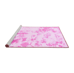 Sideview of Machine Washable Abstract Pink Modern Rug, wshabs784pnk