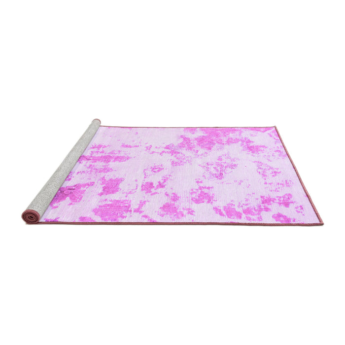 Sideview of Machine Washable Abstract Purple Modern Area Rugs, wshabs784pur