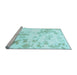 Sideview of Machine Washable Abstract Light Blue Modern Rug, wshabs784lblu