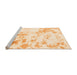 Sideview of Machine Washable Abstract Orange Modern Area Rugs, wshabs784org