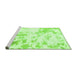 Sideview of Machine Washable Abstract Green Modern Area Rugs, wshabs784grn