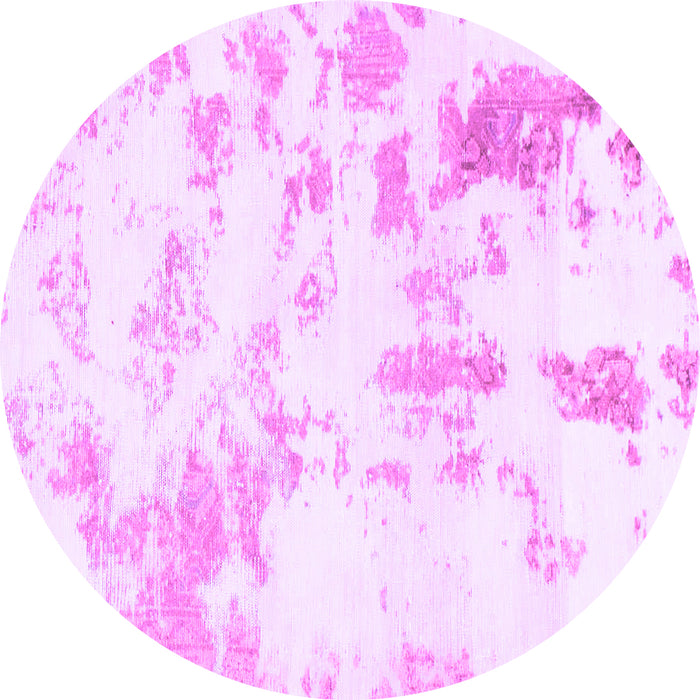 Round Machine Washable Abstract Purple Modern Area Rugs, wshabs784pur