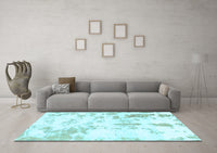 Machine Washable Abstract Light Blue Modern Rug, wshabs784lblu