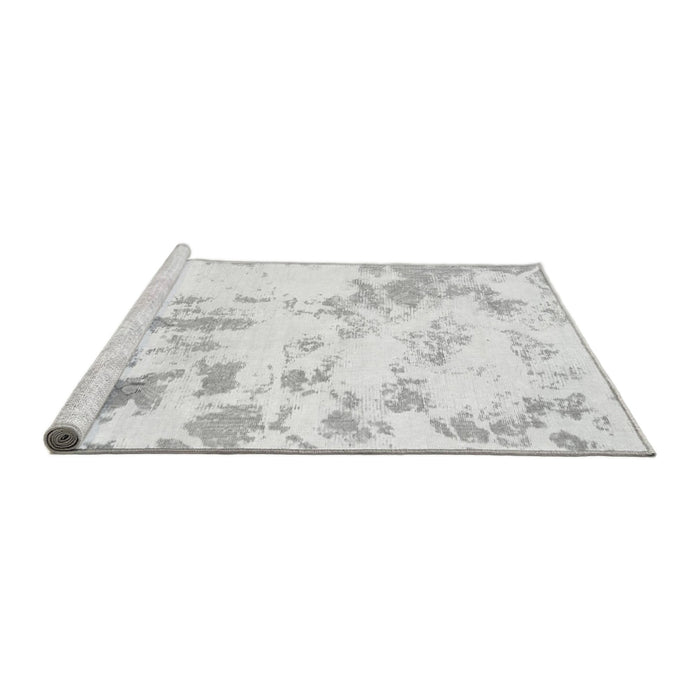 Sideview of Machine Washable Abstract Gray Modern Rug, wshabs784gry