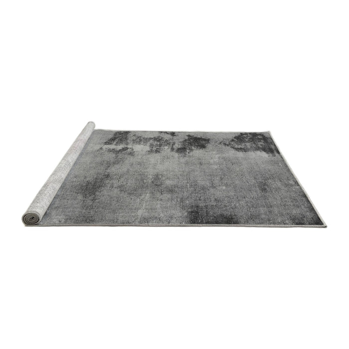 Sideview of Machine Washable Abstract Gray Modern Rug, wshabs785gry