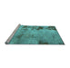 Sideview of Machine Washable Abstract Light Blue Modern Rug, wshabs785lblu