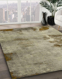 Abstract Dark Khaki Green Modern Rug, abs785