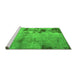 Sideview of Machine Washable Abstract Green Modern Area Rugs, wshabs785grn