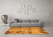 Machine Washable Abstract Orange Modern Area Rugs in a Living Room, wshabs785org