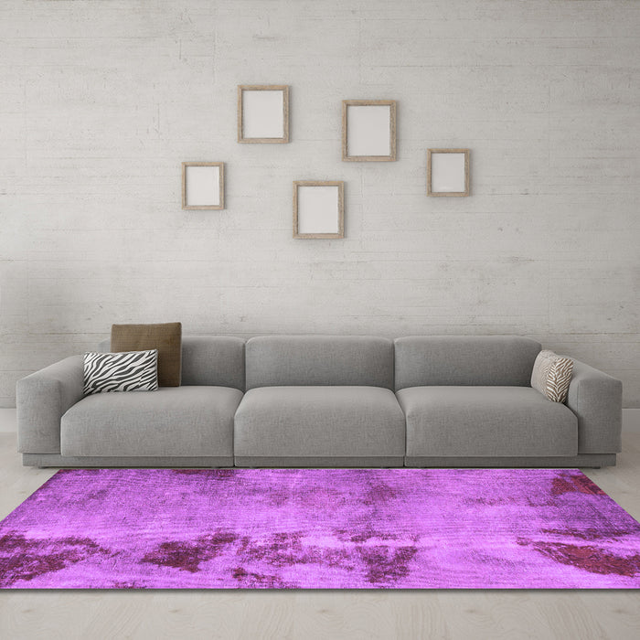 Machine Washable Abstract Purple Modern Area Rugs in a Living Room, wshabs785pur