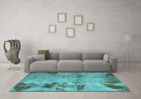 Machine Washable Abstract Light Blue Modern Rug, wshabs785lblu