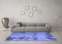 Machine Washable Abstract Blue Modern Rug, wshabs785blu