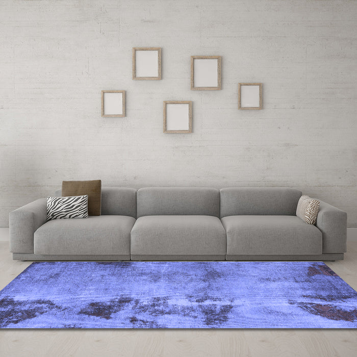 Machine Washable Abstract Blue Modern Rug in a Living Room, wshabs785blu