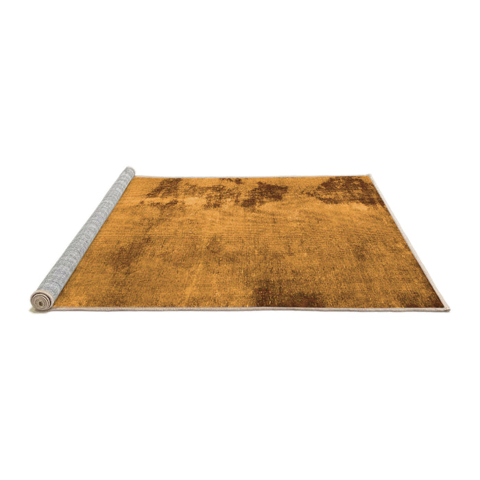 Sideview of Machine Washable Abstract Orange Modern Area Rugs, wshabs785org