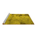 Sideview of Machine Washable Abstract Yellow Modern Rug, wshabs785yw