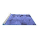 Sideview of Machine Washable Abstract Blue Modern Rug, wshabs785blu