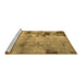 Sideview of Machine Washable Abstract Brown Modern Rug, wshabs785brn