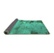 Sideview of Abstract Turquoise Modern Rug, abs785turq