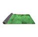 Sideview of Abstract Emerald Green Modern Rug, abs785emgrn