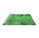 Sideview of Machine Washable Abstract Emerald Green Modern Area Rugs, wshabs785emgrn