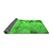 Sideview of Abstract Green Modern Rug, abs785grn