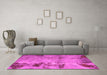 Machine Washable Abstract Pink Modern Rug in a Living Room, wshabs785pnk