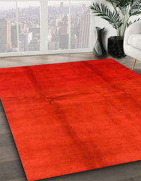 Abstract Red Modern Rug, abs786