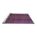 Sideview of Machine Washable Abstract Blue Modern Rug, wshabs786blu