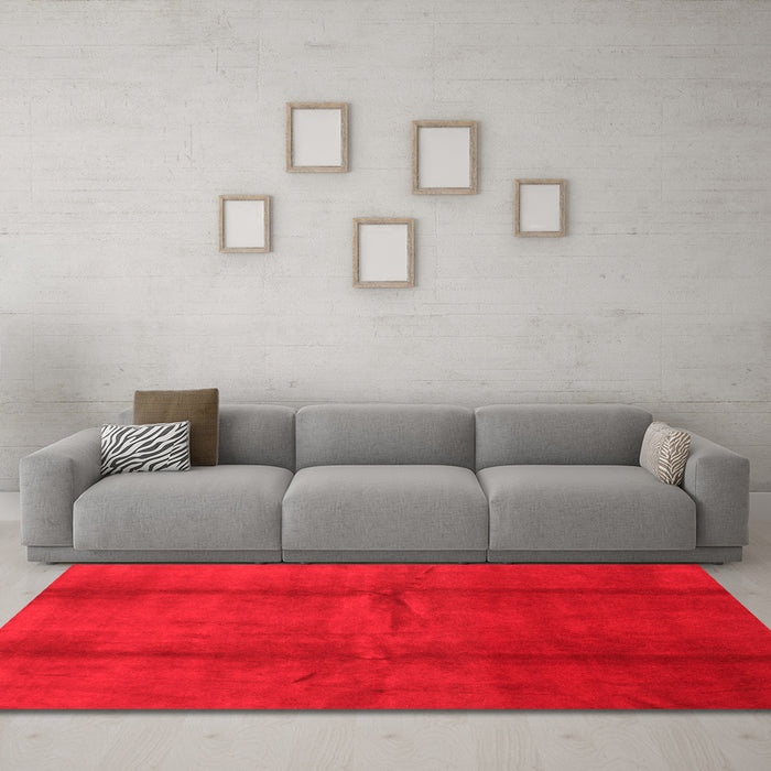 Modern Red Washable Rugs