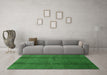 Machine Washable Abstract Emerald Green Modern Area Rugs in a Living Room,, wshabs786emgrn