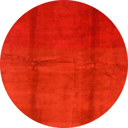 Round Machine Washable Abstract Red Rug, wshabs786