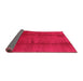 Sideview of Abstract Pink Modern Rug, abs786pnk