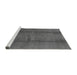 Sideview of Machine Washable Abstract Gray Modern Rug, wshabs786gry