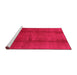 Sideview of Machine Washable Abstract Pink Modern Rug, wshabs786pnk