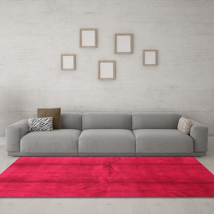 Machine Washable Abstract Pink Modern Rug in a Living Room, wshabs786pnk