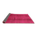 Sideview of Abstract Purple Modern Rug, abs786pur