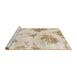 Sideview of Machine Washable Abstract Desert Sand Beige Rug, wshabs787